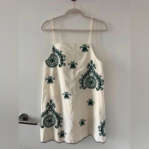 White and green Zara dress